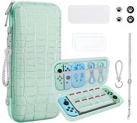 Shiba-10 En 1 Étui De Transport Compatible Avec Nintendo Switch Oled, Nouvelle Coque Rigide Texture Crocodile Housse, Pochette De [1