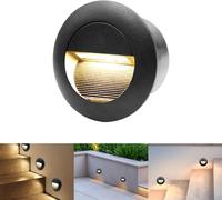 SHIBA-3W Applique Encastré Murale, Lumières d'escalier rond, Blanc chaud applique avec boîte encastrée, 230V eclairage mural alu e[6