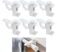 SHIBA-6 Pièces Support de Tige de Barre Transversale Réglable, Support De Pince Porte-Rideaux Support Tringle Rideaux sans Percage[3