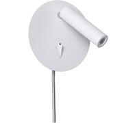 SHIBA-78917 Applique LED Tabari ronde avec lampe de lecture murale 1x3,2 watts Blanc, chrome Liseuse Métal Lampe murale 3000 K[832]