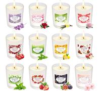 SHIBA-Bougie Parfumée Dans un verre Lot de 12 Coffret Cadeau de Bougies Parfumées de Noël pour Femmes avec Durée de Combustion d[2