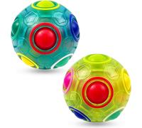SHIBA-Boule Magique Arc-en-Ciel Lot de 2 Puzzle 3D Ballon de Football Remplissage de Bas de Noël,Jeux de Divertissement pour Enfan[1