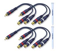 SHIBA-Câble Répartiteur RCA Câbles Audio Adaptateur Câble Y RCA 1 Mâle à 2 Femelles Doubleur R-C-A Audio pour Caisson de Basse Voi[5