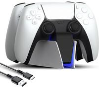Shiba-Chargeur Manette Ps5,Station De Chargement Compatible Avec Manettes Dualsense Ps5,Support Double Usb De Charge Rapide Avec I[2