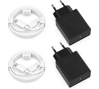 SHIBA-Chargeur Rapide USB C 20W avec Câble 2M, Adaptateur Secteur Mural Type C, Prise Alimentation Compatible avec iPhone 16/16 Pr[3