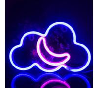 SHIBA-Cloud Moon LED néon logo, Blue Powder match, belle lampe de style, USB/AA Dual - duty Battery, bar, fête, lampe de décoratio[4