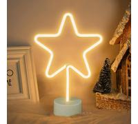 SHIBA-Étoile Lumières Enseignes au LED Néon Lights avec Base Veilleuses Batterie USB Opération Veilleuses Décoration pour Chambre [2