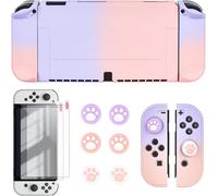 Shiba-Étuis De Protection Compatible Avec Nintendo Switch Oled, Hard Pc Shell + 2 Protecteur D'écran En Verre Trempé+6 Pcs Mignon [1