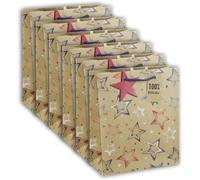 Shiba-Eurowrap 30603-3cpack - Un Lot De 6 Sacs Cadeaux Kraft- Format Moyen - 21,5x10,2x25,3cm - 210g - Motif : Étoiles Multicolore[3