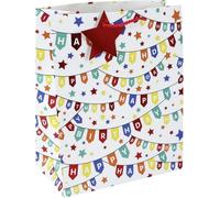 Shiba-Eurowrap 33913-3c - Un Lot De 6 Sacs Cadeaux Excellia- Format Moyen - 21,5x10,2x25,3cm - 210g - Motif : Banderole Anniversai[3