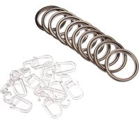 SHIBA-GARDINIA Anneau pour Tringle à Rideau de 20 mm de Diamètre, Insert Coulissant et Crochet Pliant Inclus, 6 Pièces, Série Chic[7