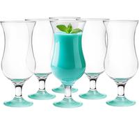 SHIBA-Glasmark Krosno Verres Cocktail Set De 6 Verres À Cocktail 420Ml Verre À Cocktail Gin Vin Eau Turquoise[172]