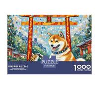 Shiba Inu 1000 Pièces Jigsaw Puzzle Animal de Compagnie Chien Famille Artistique Cadeaux Qualité Supérieure Jouets 38x26cm/1000pcs
