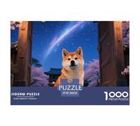 Shiba Inu 1000 Pièces Puzzle Difficile Et Stimulant sur Jeu Éducatif De Décoration Familiale Art Cute Animal de Compagnie Chien Impossible Jeu pour Toute La Famille 38x26cm/1000pcs