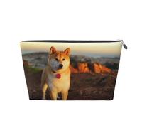 Shiba Inu Animaux Chiens Coucher de Soleil Bokeh Shiba Inu, Trousse de Toilette Trousse de Maquillage Sac à cosmétiques Trousse de Toilette de Voyage Portable