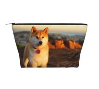 Shiba Inu Animaux Chiens Coucher de Soleil Bokeh Shiba Inu, Trousse de Toilette Trousse de Maquillage Sac à cosmétiques Trousse de Toilette de Voyage Portable