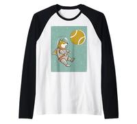 Shiba Inu Astronaute Balle de Tennis rétro pour Chien Manche Raglan