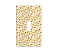 Shiba Inu Cache-plaque murale motif tournesol 1 gang Taille standard 11,4 x 7 cm, couvercle décoratif pour interrupteur à bascule, couvercle de sortie, en polycarbonate thermoplastique