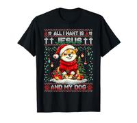 Shiba Inu Christmas Tree Lights Decorations Dog Lover Xmas T-Shirt