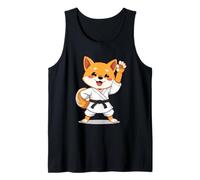 Shiba Inu dessiné en Tenue de karaté avec Ceinture Noire Débardeur