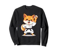 Shiba Inu dessiné en Tenue de karaté avec Ceinture Noire Sweatshirt