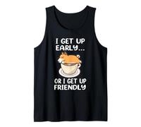 Shiba Inu Dog I Get Up Early Coffee Funny Puppy Dogs Lovers Débardeur