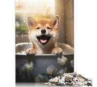 Shiba Inu Dog Puppy Animal Puzzle 1000 Pièces Educa Jouet en Bois Jeu D'Intelligence Décoration Intérieure Jeu Éducatif Challenge Toy Adultes Et Enfants À Partir De 14 Ans 1000pcs (40x28cm)