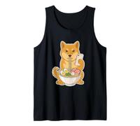 Shiba Inu Eating Ramen Nouilles Scrolling Phone Débardeur