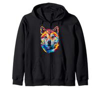 Shiba Inu Géométrique Pop Art Gros Plan Portrait Chiot Face Sweat à Capuche