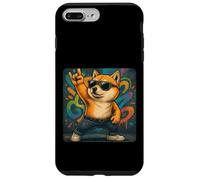 Shiba Inu Lunettes de soleil Motif chien Rock Musique Rétro Horns Up Coque pour iPhone 7 Plus/8 Plus