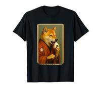 Shiba Inu Mangeant Onigiri Robe Japonaise Edo Période Histoire T-Shirt