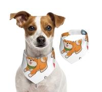 Shiba Inu Mignon et drôle,Bandanas pour Chien, écharpe en Coton, Bavoirs réglables pour Animaux de Compagnie,M