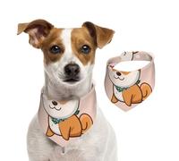 Shiba Inu Mignon et Kawaii,Bandanas pour Chien, écharpe en Coton, Bavoirs réglables pour Animaux de Compagnie,L
