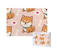 Shiba Inu Mignon et Kawaii,Puzzle Familial en Bois de 1 000 pièces pour Adultes et Adolescents, décoration d'intérieur
