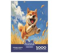 Shiba Inu Mignon Puzzle 1000 Pieces Cadeau Unique Jeu Éduchatif Défi Jouet À De Qualité Supérieure Peinture Art pour Adultes Et Enfants 70x50cm/1000pcs