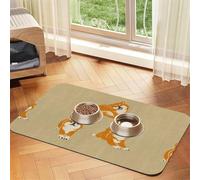 Shiba Inu Mignon,Tapis d'alimentation imperméable pour Animaux de Compagnie, Sets de Table pour Chats et Chiens pour la Nourriture et l'eau, Tapis de Nourriture en Cuir PU,40x60cm