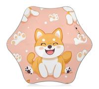 Shiba Inu - Parapluie orange en forme de patte de chien pour tout-petits et petits enfants, parapluie de protection contre la pluie, le soleil et le vent avec bande réfléchissante (scénario) avec