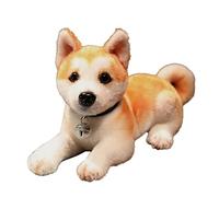 Shiba Inu - Peluche super mignonne - Chien couché - Chiot en peluche réaliste - Coussin pour chien - Jouet moelleux - Cadeau pour enfants et filles