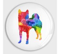 Shiba Inu - Petits aimants ronds en verre pour réfrigérateur - Motif silhouette de chien - Aimants multi-usages de qualité supérieure - Pour casier de réfrigérateur, tableau blanc, tableau