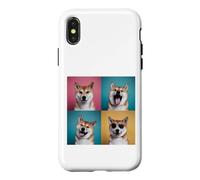 Shiba Inu Photobooth Portrait de Visage d'animal de Compagnie avec Lunettes de Soleil Coque pour iPhone X/XS