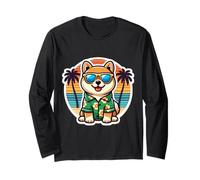 Shiba Inu Propriétaire de chien Summer Vibes Vacation Tropical Holiday Manche Longue