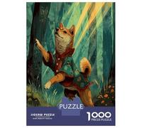 Shiba Inu Puzzles Divertissement Créatif Activités Familiales Stimulantes 1000 Stukjes Lovely Pet Chien Casse-tête Qualité Premium pour Adultes 38x26cm/1000pcs
