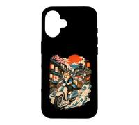 Shiba Inu Scooter Rue Japonaise Ukiyo E Voyage Coque pour iPhone 16