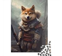 Shiba Inu Viking Puzzle 1000 Pièces pour Adultes, Puzzle en Papier, Jeu Éducatif pour Adultes, 1000 Pièces (38x26cm)