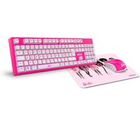 SHIBA-Kit clavier, souris et tapis de souris Barbie KANDY - Clavier à membrane LED blanche, souris 6400 DPI, tapis de souris en ca[3