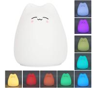 SHIBA-Kitty Veilleuse pour Enfants Lampe de Chat en Silicone 7 Couleur Changeante LED Enfants Veilleuse Lampe de Pépinière pour Le[3