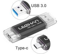 SHIBA-LEIZHAN Clé USB Type C 128 Go,Flash Drive USB 3.0 OTG pour Huawei Samsung Smartphone Android de Type C-Noir[853]