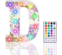 SHIBA-Lettres lumineuses LED à paillettes, 18 couleurs changeantes, panneau de l'alphabet en diamant avec télécommande, cadeau pou[3