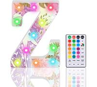 SHIBA-Lettres lumineuses LED à paillettes, 18 couleurs changeantes, panneau de l'alphabet en diamant avec télécommande, cadeau pou[3