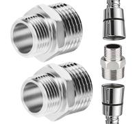 Shiba-Lot De 2 Connecteurs De Tuyau De Douche Mâle Vers Femelle Filetés - Accessoires De Raccord Réducteur De Tuyau D'eau - Raccor[8
